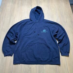 Vintage Sideout 90s Hoodie Surf Skate Graphic Navy Pullover Sweatshirt Sz S Y2K